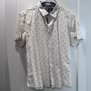 Men's Anchor Print Short Sleeve Shirt size L